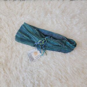 Hands-On-Design Wrap Scarf Blue Size OS Fringe